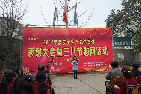 公司2014年度安全生產先進集體表彰大會暨三八節慰問活動在眉山石化園項目部隆重召開