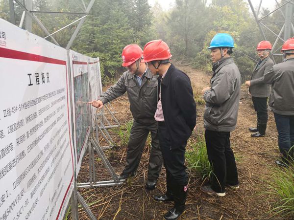 國網江西檢修公司總經理伍小生一行蒞臨500kV孔安一二線跨越遷改工程視察指導工作