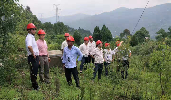 四川電力檢修公司白總一行到500kV山桃線遷改工程施工現場檢查指導工作