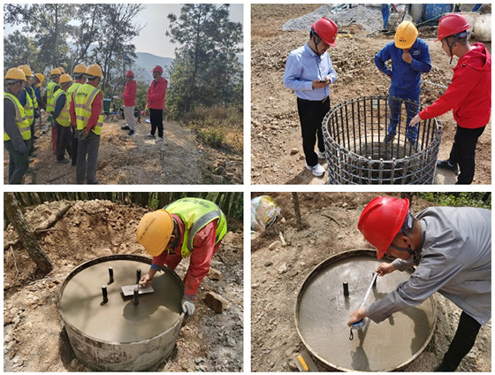 巍山縣紅巖村光伏電站項目35kV送出線路工程基礎澆筑全部完成